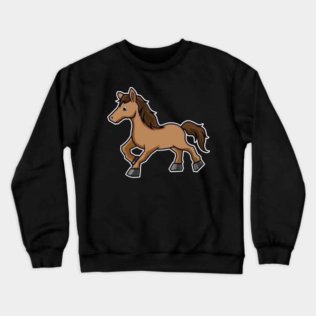 Horse Cartoon Crewneck Sweatshirt by MyBeautifulFiles